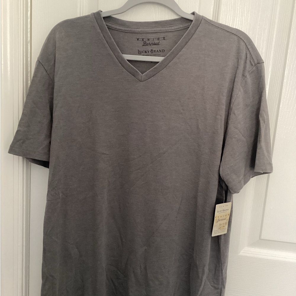 Lucky Brand Men's Gray V-Neck Shirt